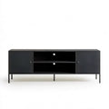 Czarna szafka RTV MDF i stal 160 x 40 x 60 cm