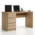 Biurko w kolorze dębu sonoma z 3 szufladami i otwartą wnęką, 120 x 60 x 75 cm